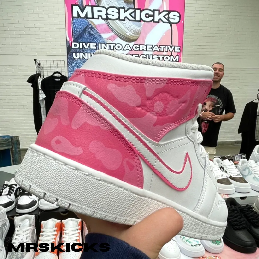 Custom Pink boba Jordan 1 Narrow Fit Scandi Clean
