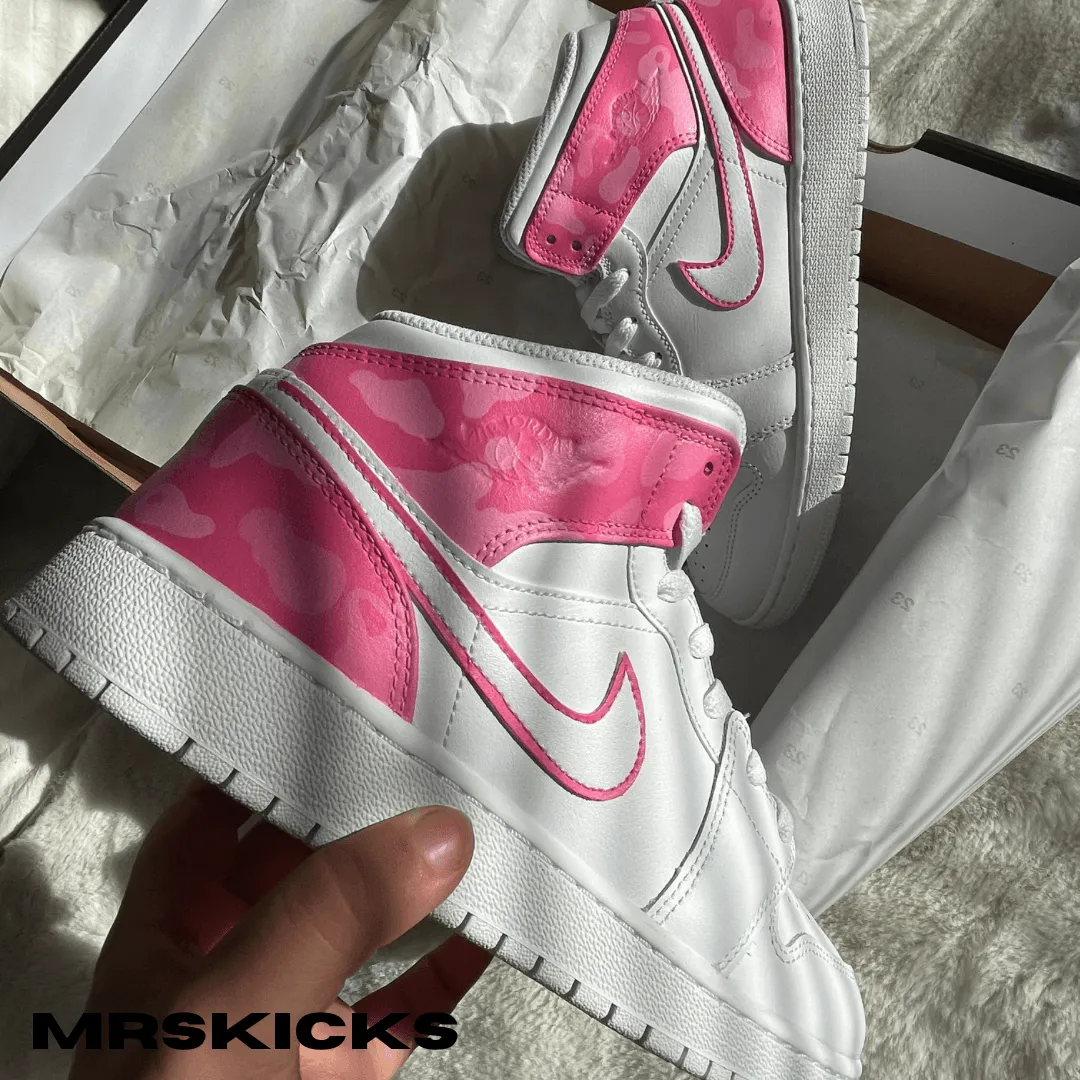 Form Ease Brave Walk Custom Pink boba Jordan 1