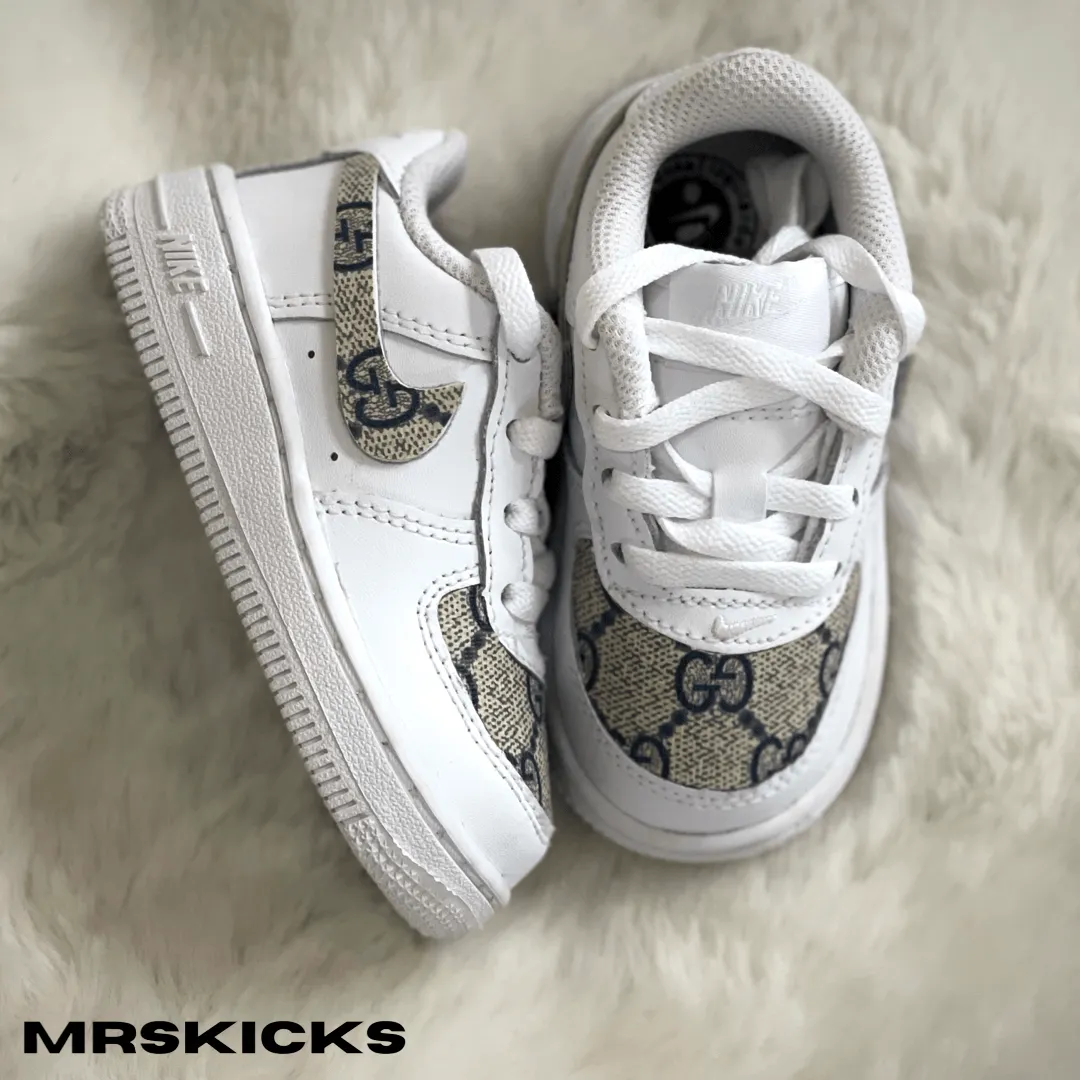 Pure Black Toe Protection Custom Toddler GG Airforce 1