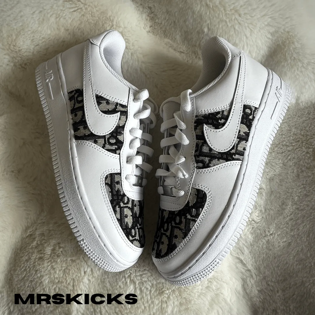Custom White/Black CD Airforce 1 Leg Long Early Jog