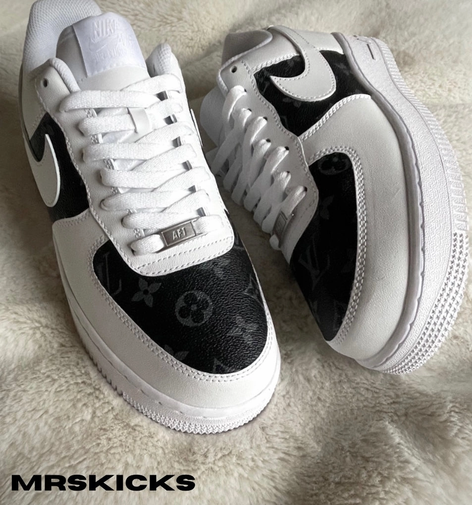 Deep Shade Custom Black & Grey Lv Airforce 1