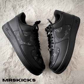 Custom Black Lv Airforce 1 Lace Tie construction