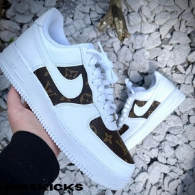Foot Support Antique Glow Custom Brown Tan Lv Airforce 1