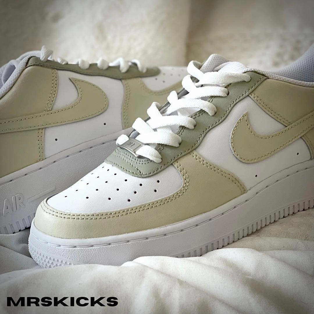 Custom Cream Airforce 1 School Style