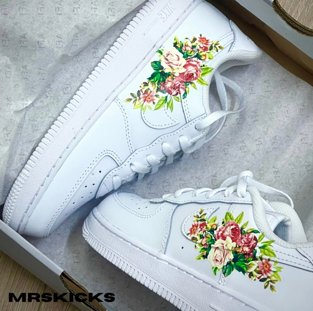 Custom Floral Airforce 1 Clear Glow Sport Edge