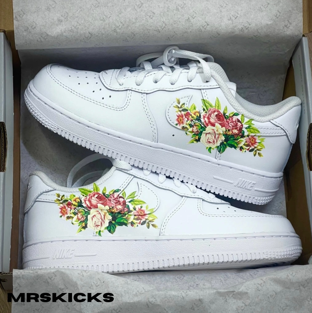 Custom Floral Airforce 1 Injury Safe Clean Step