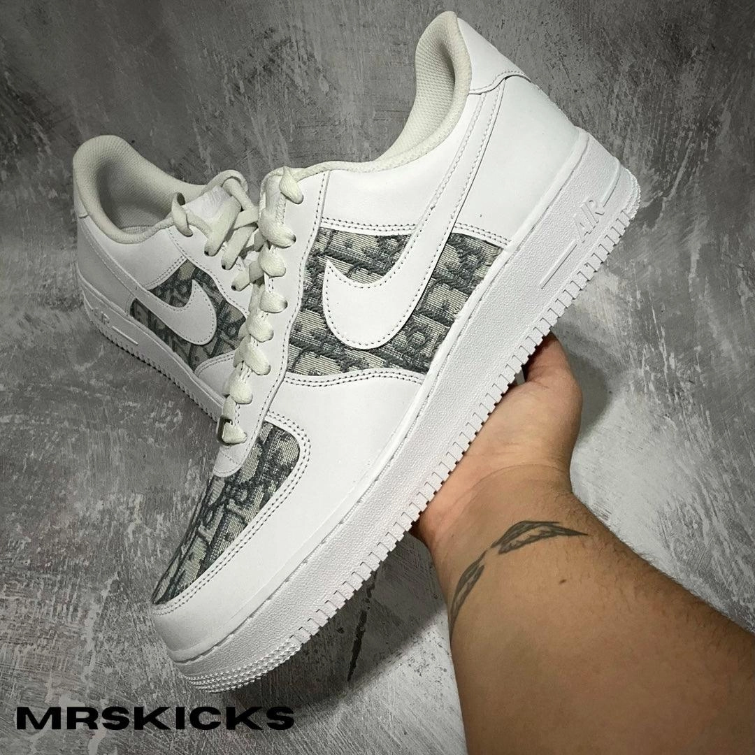 Custom Grey CD Airforce 1 Breathable mesh