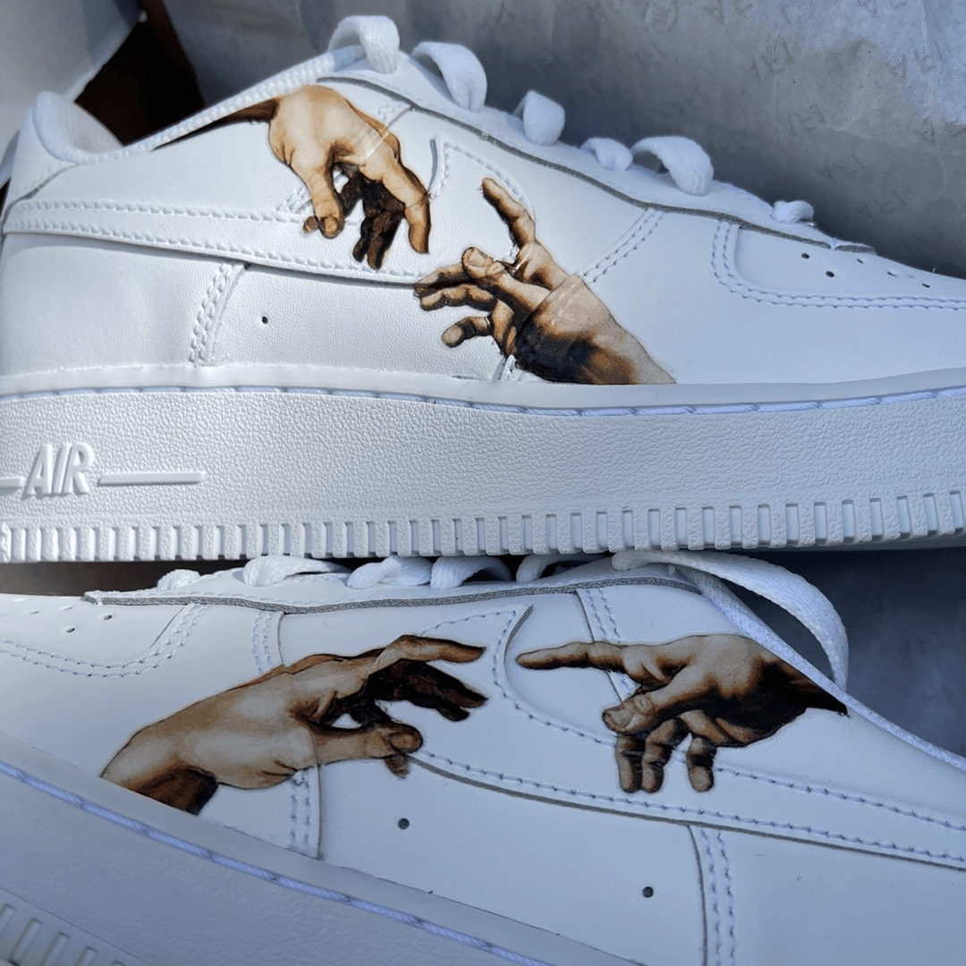 Leather Upper Calm Tone Custom Hands Airforce 1