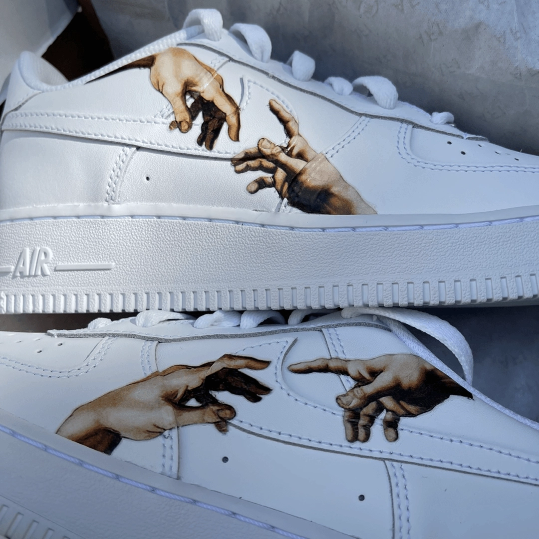 Leather Upper Calm Tone Custom Hands Airforce 1