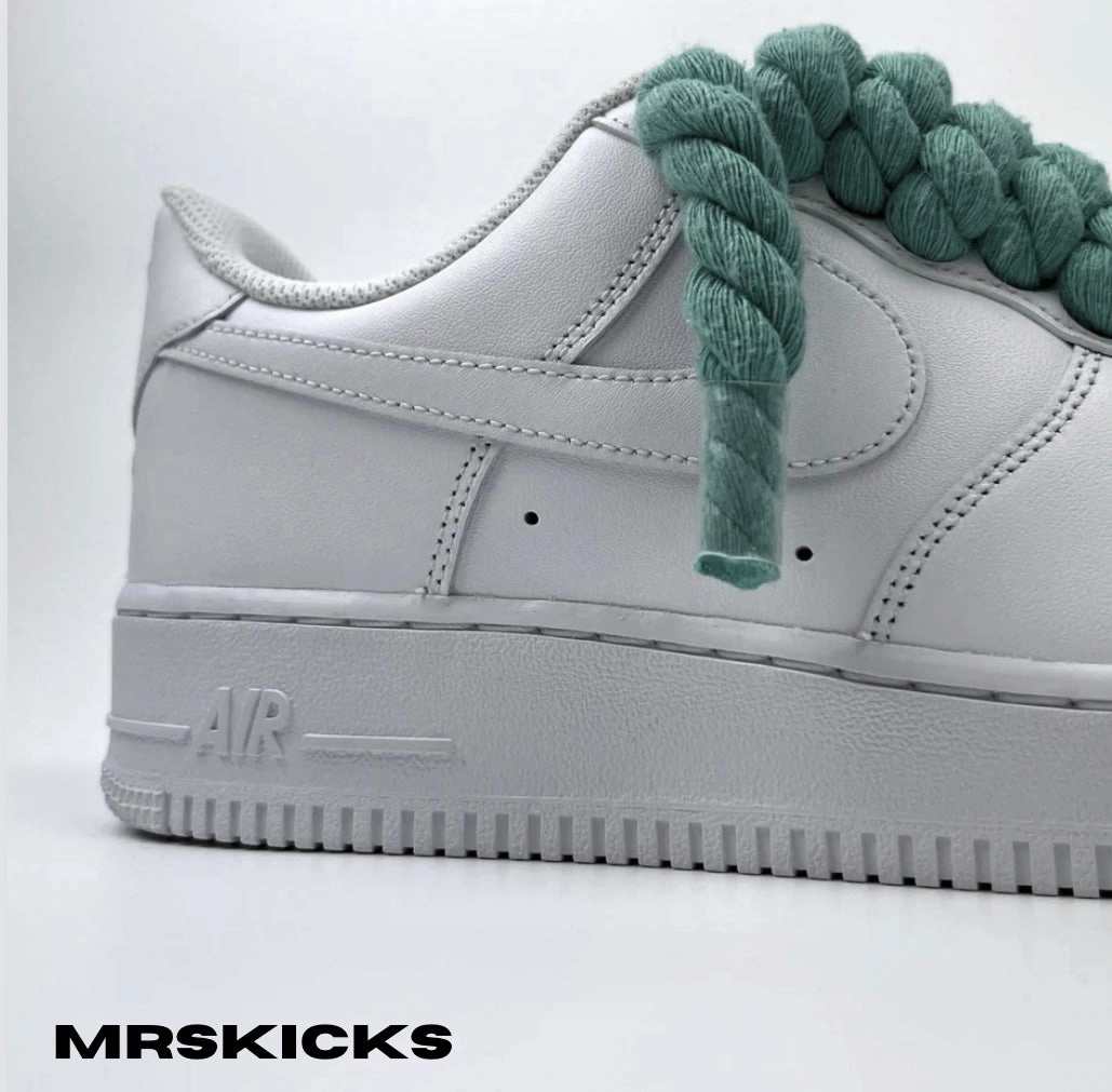 Custom Moss Blue Rope Airforce 1 Moon Walk Club Edge
