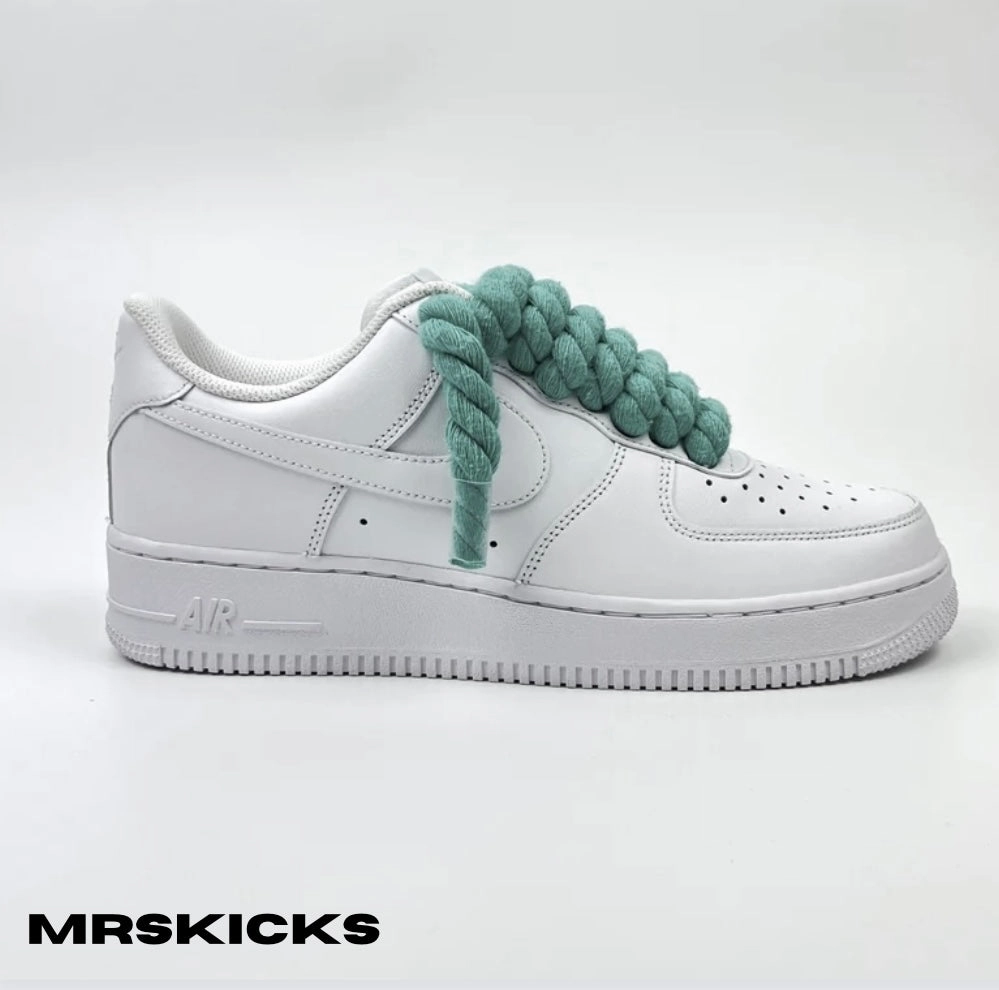 Custom Moss Blue Rope Airforce 1 Water Edge Pastel tone