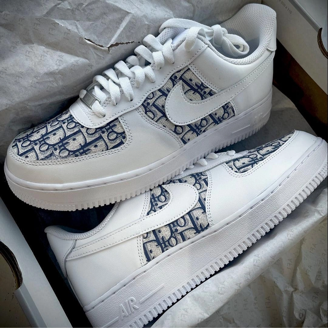 Custom Navy CD Airforce 1 Mid Top Daily Walk
