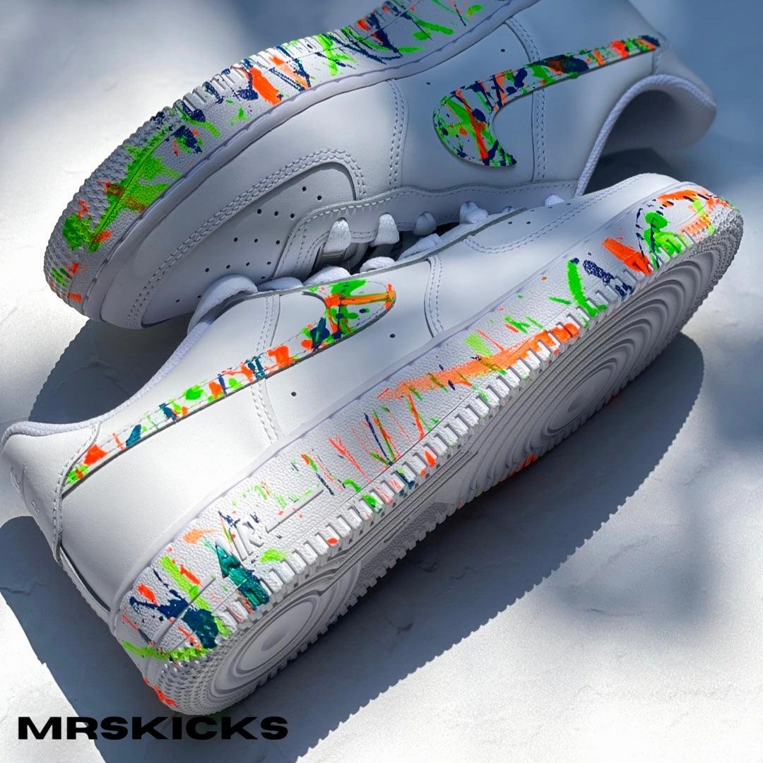 Custom Neon Splash Airforce 1 Morning Walk