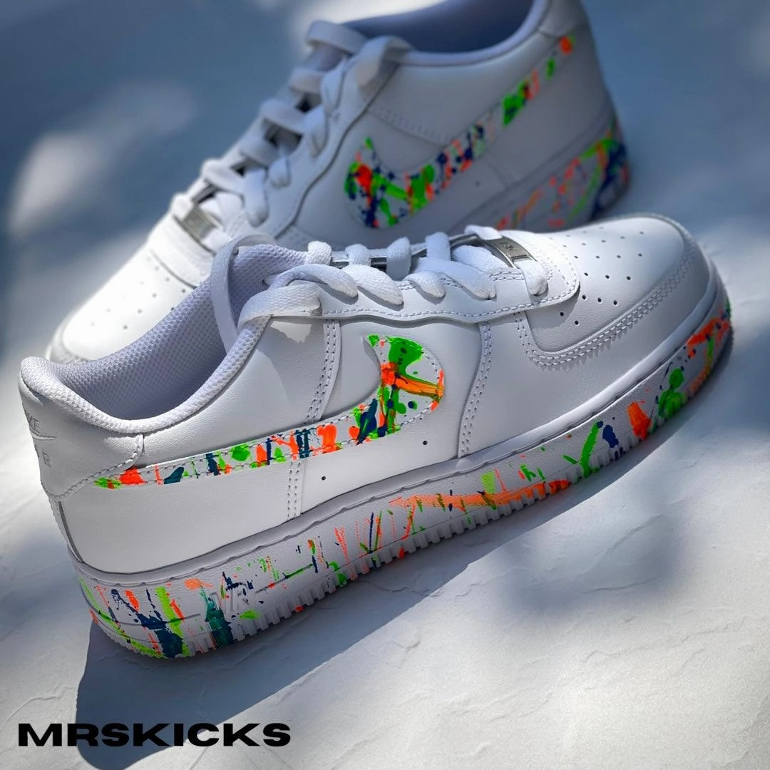 Velvet Rich Smart Look Custom Neon Splash Airforce 1
