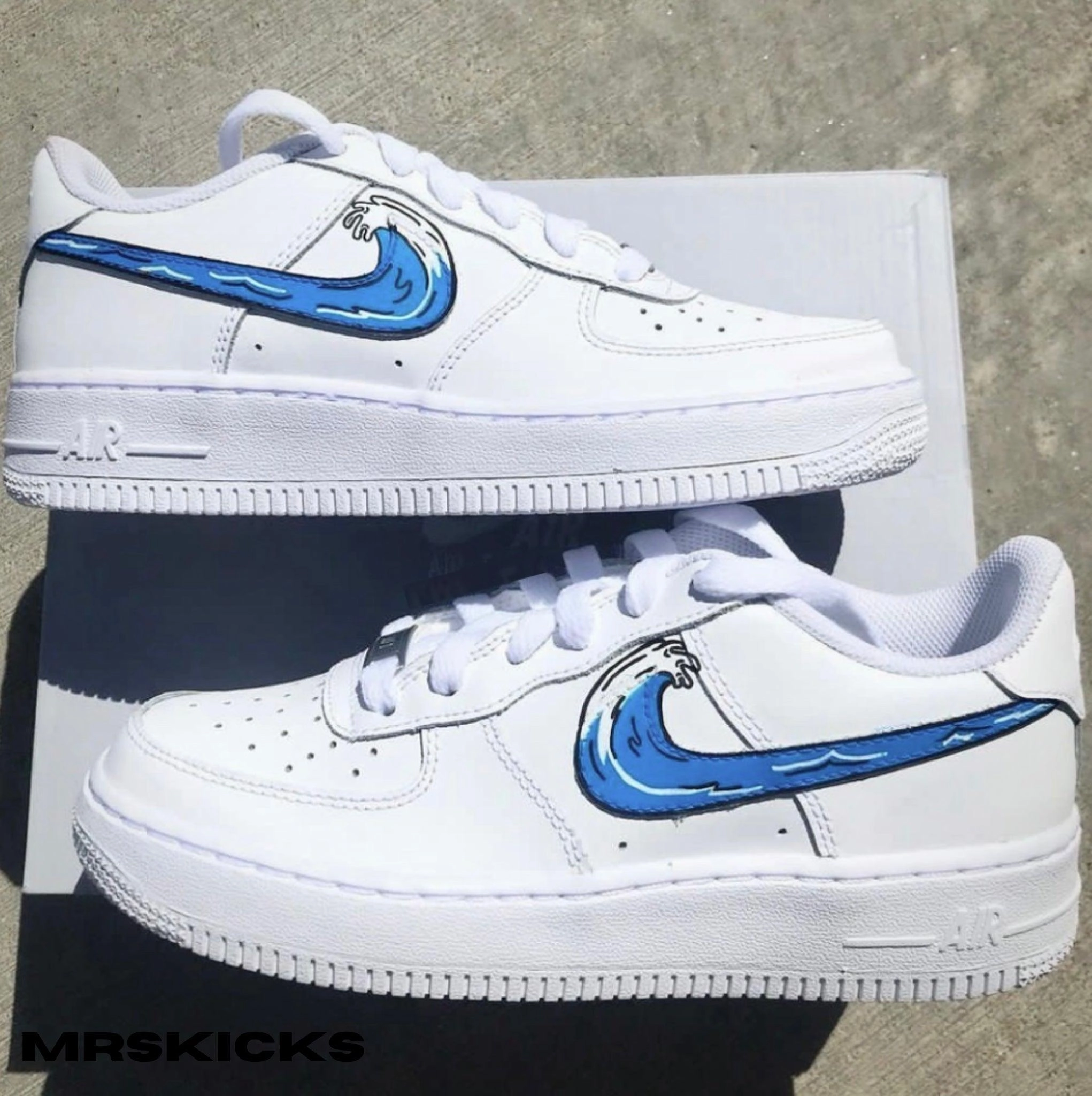 Street Fit Custom Ocean Wave Airforce 1