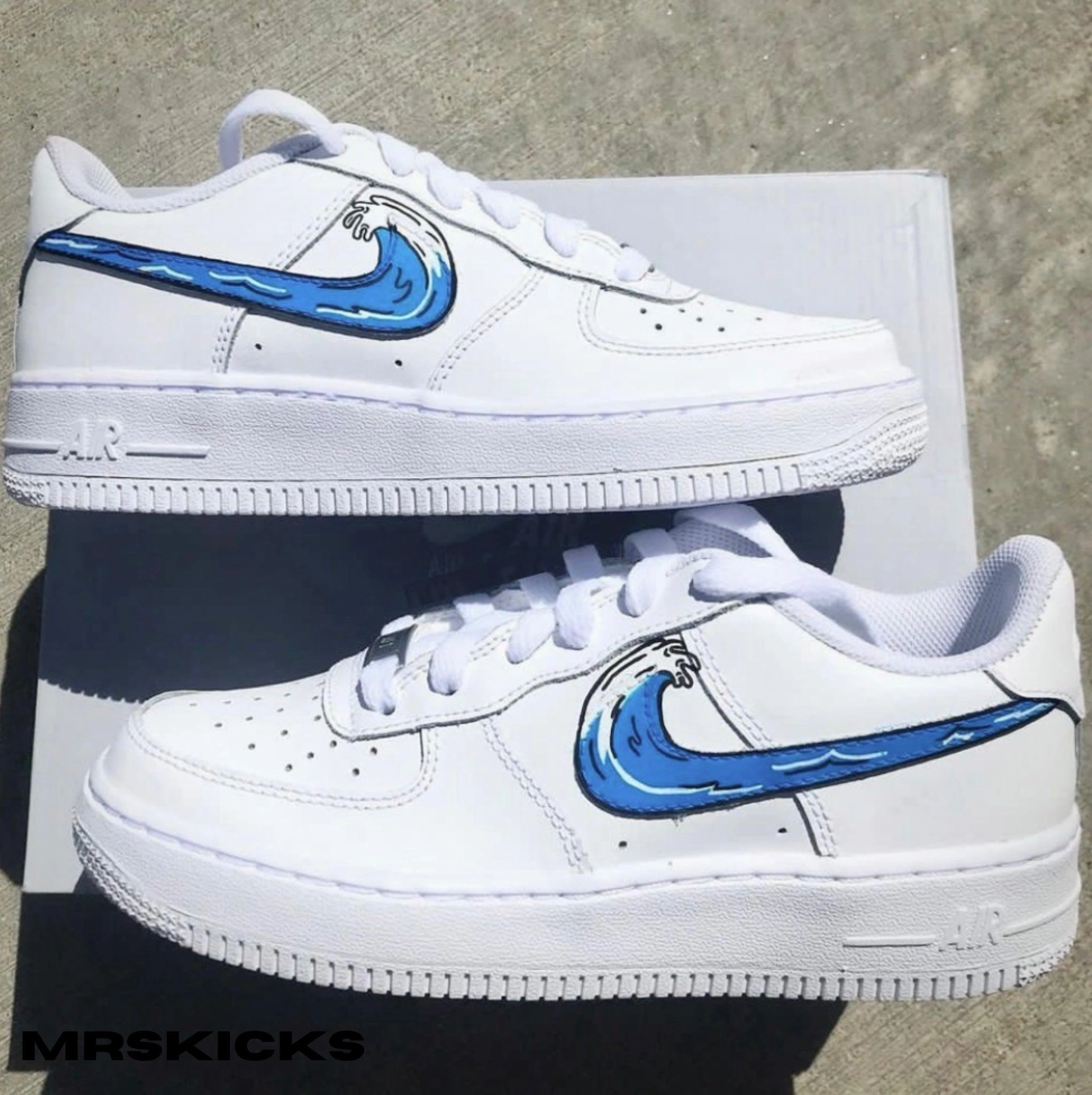 Custom Ocean Wave Airforce 1 Soft Land Elastic Sling