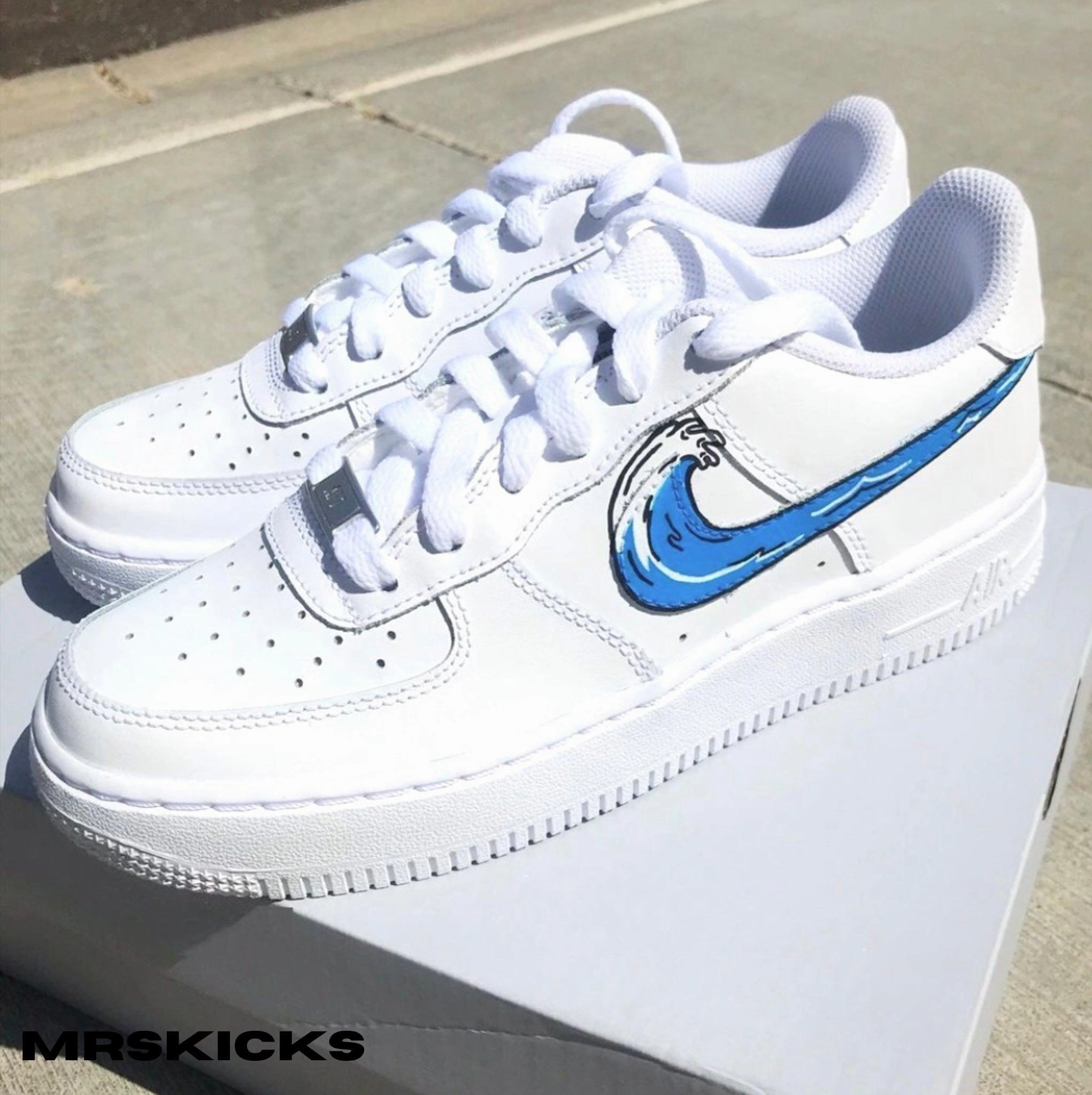 Comfort support Strong Step Custom Ocean Wave Airforce 1