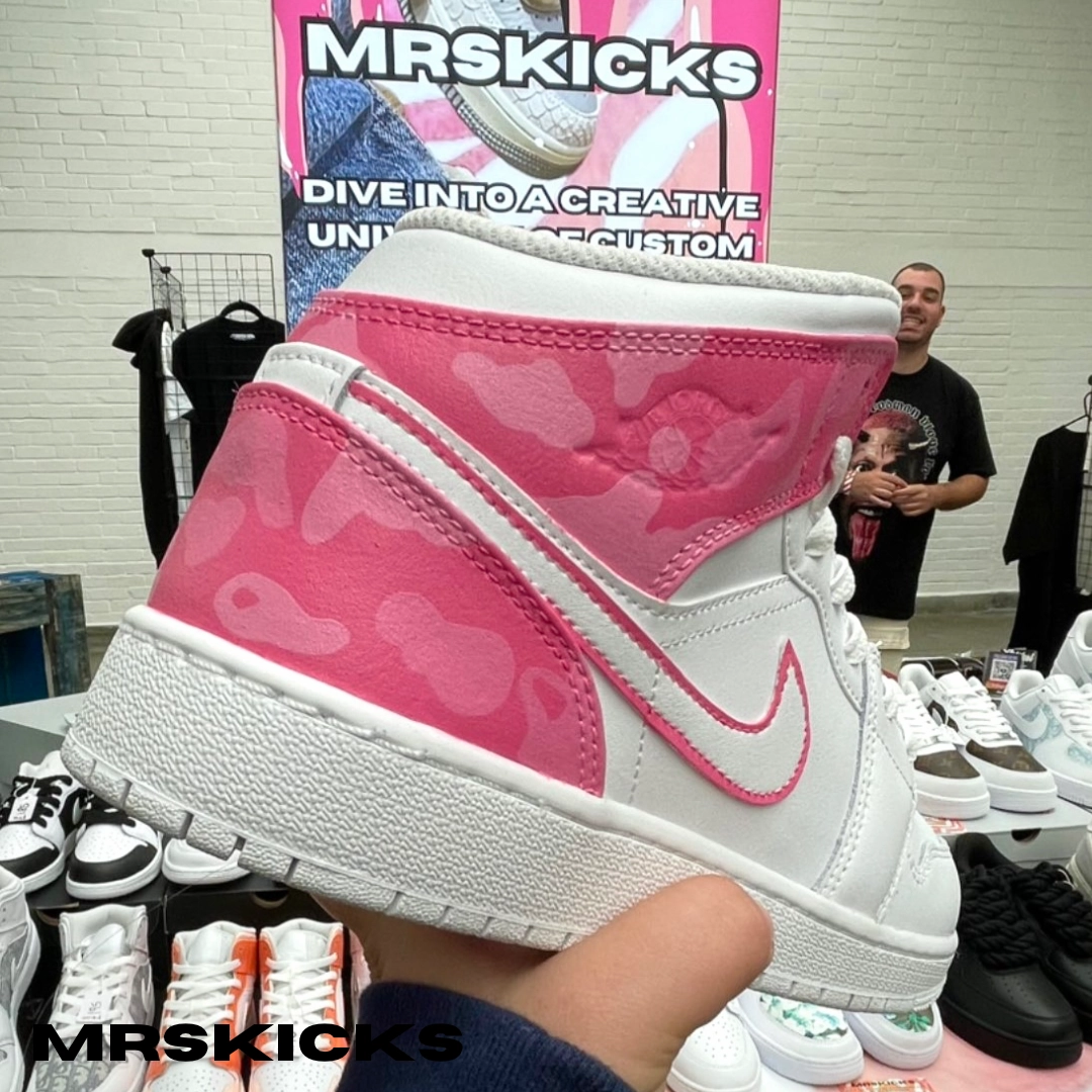 Custom Pink boba Jordan 1 Smart Look Urban Chill