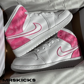 Custom Pink boba Jordan 1 Family Fit