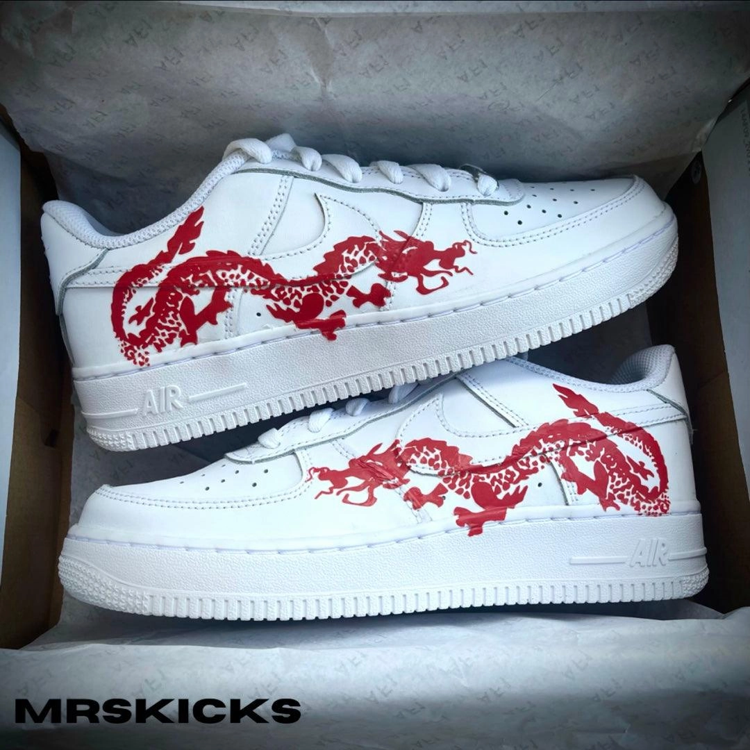 Custom Red Dragon Airforce 1 Low Profile Queen Touch
