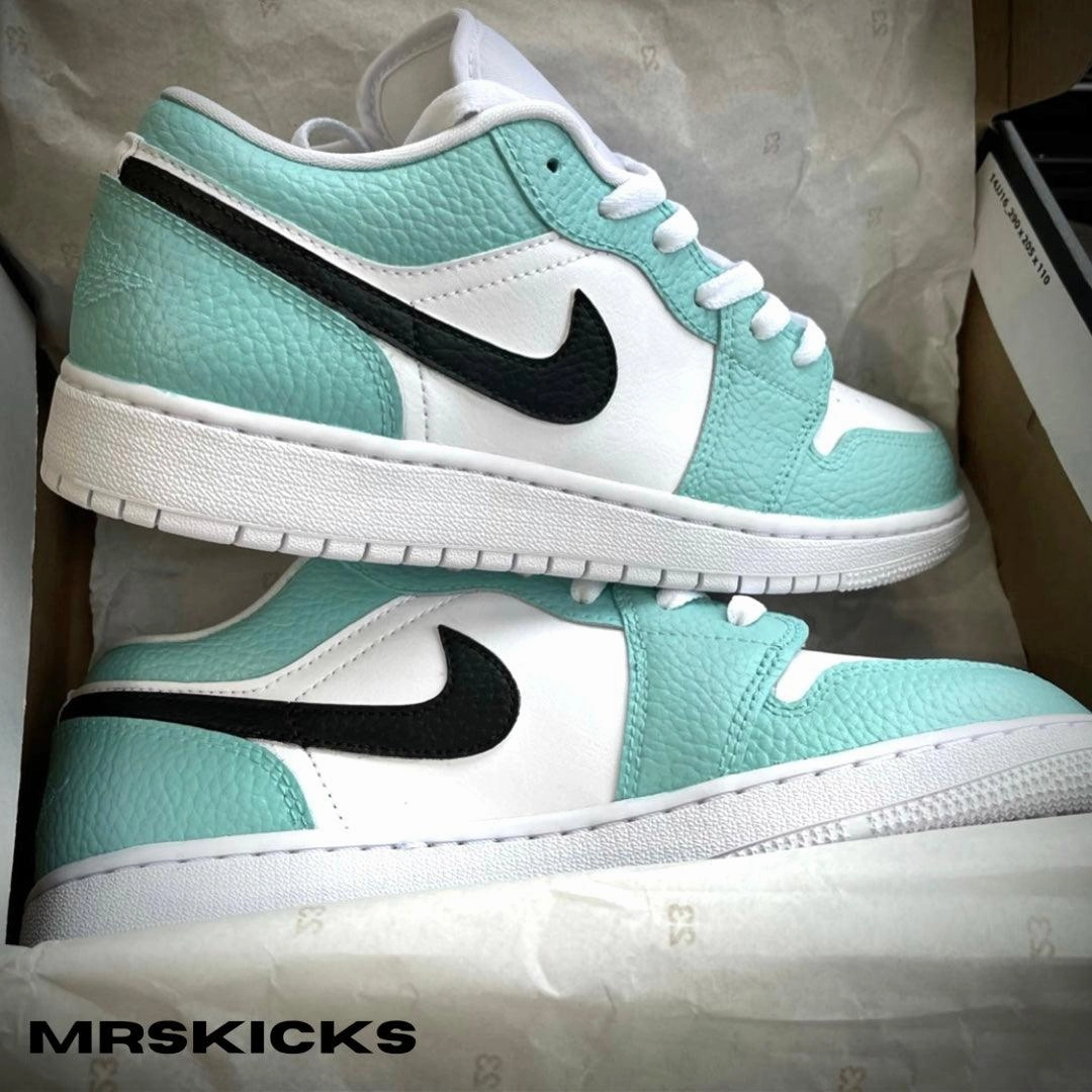 Custom Teal Jordan 1 low Weekend Casual Top Rated