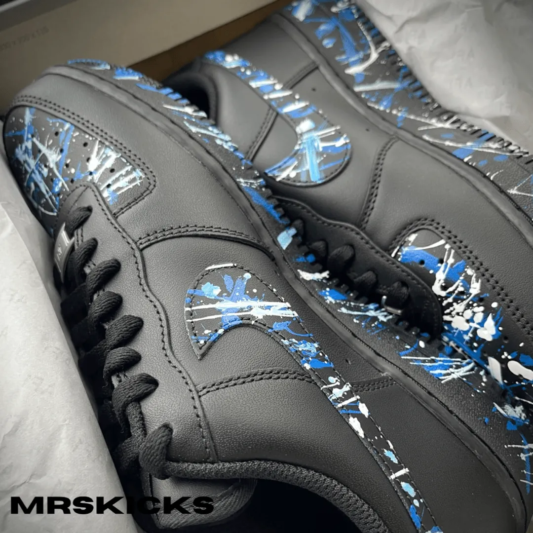 Bright Neon Custom Blue Splash Airforce 1