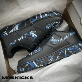 Custom Blue Splash Airforce 1 Firm Ground