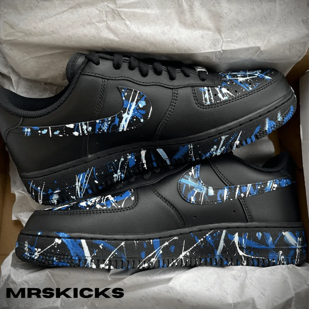 Custom Blue Splash Airforce 1 Easy Flow