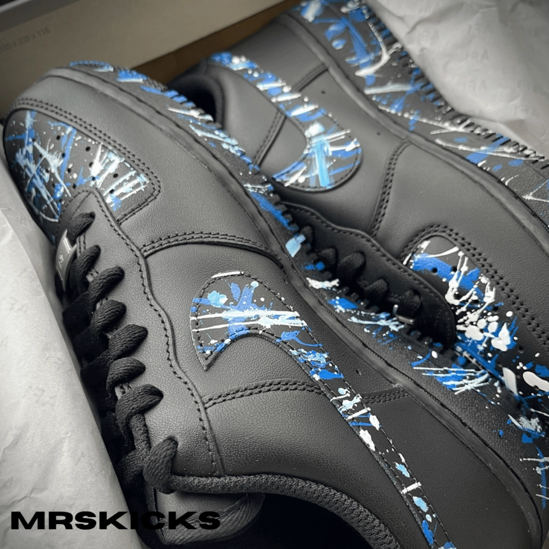 Bright Neon Custom Blue Splash Airforce 1
