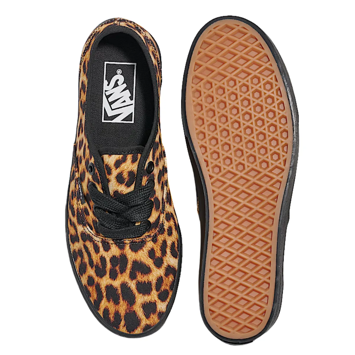 Vans Women's Authentic Lowpro Leopard in Brown/Black Party Glow