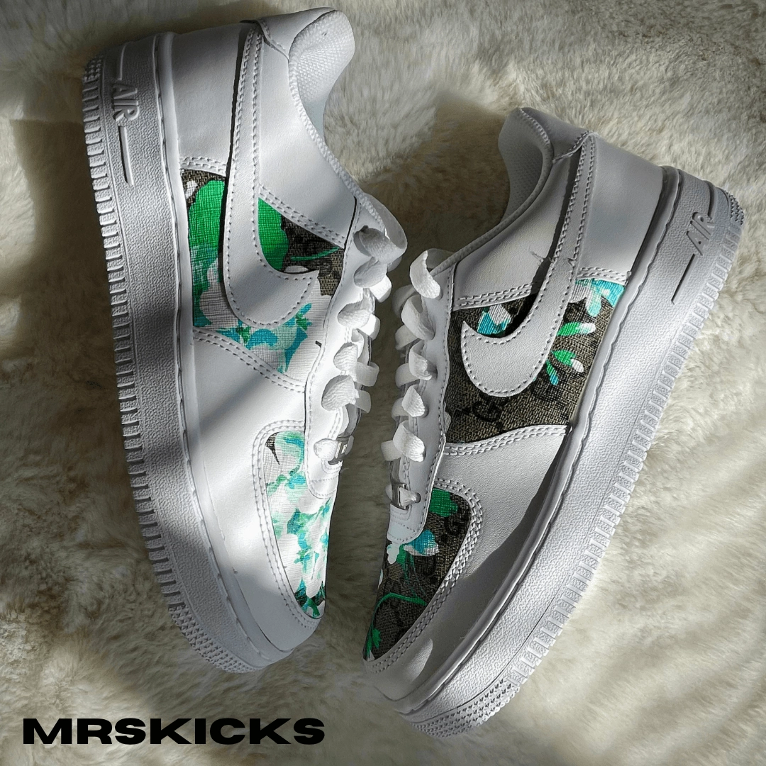French Soft Custom Blue GG Blossom Airforce 1