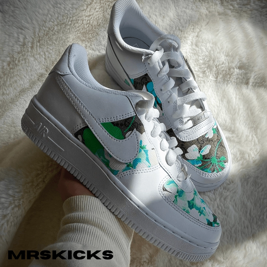 Custom Blue GG Blossom Airforce 1 Anti Odor