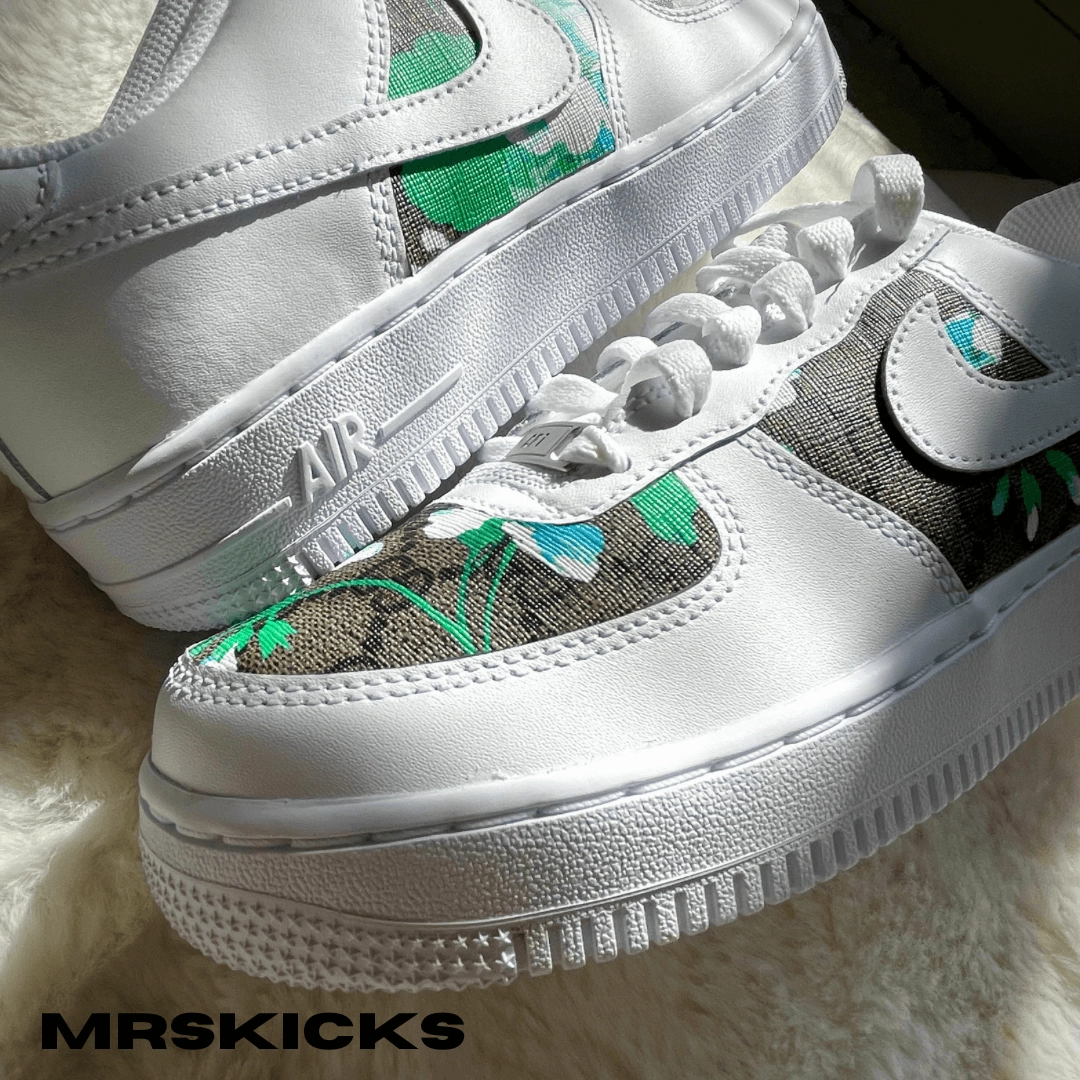 Clean Step Garden Mood Custom Blue GG Blossom Airforce 1