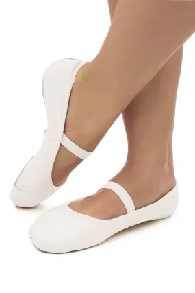 Everyday Darcy -- Children's Leather Full Sole Ballet -- White