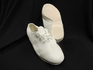Darlene Jr. -- Children's Full Rubber Sole Jazz Oxford -- White Secure Smooth Soles