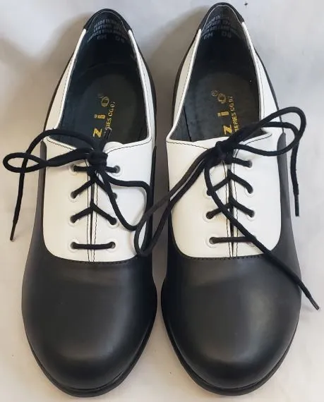 1.25" Kirsten I -- Leather Sole Oxford -- Black/White Action Ready