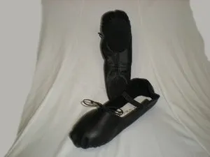 Sage -- Women's Leather Split Sole Ballet -- Black Kick Power Anti Odor