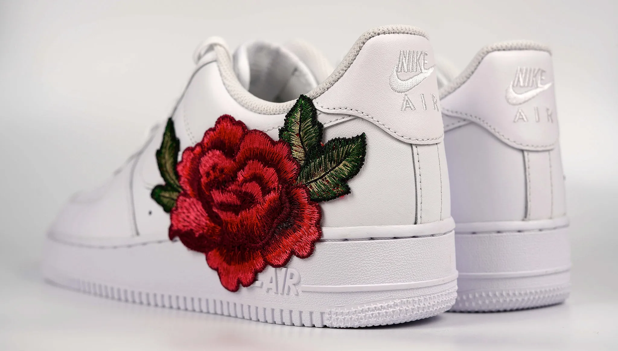 Air Force 1 Custom Low Red Rose Small Flower Floral White Custom Shoes Men Women & Kids All Sizes AF1 Sneakers Versatile Silk Feel