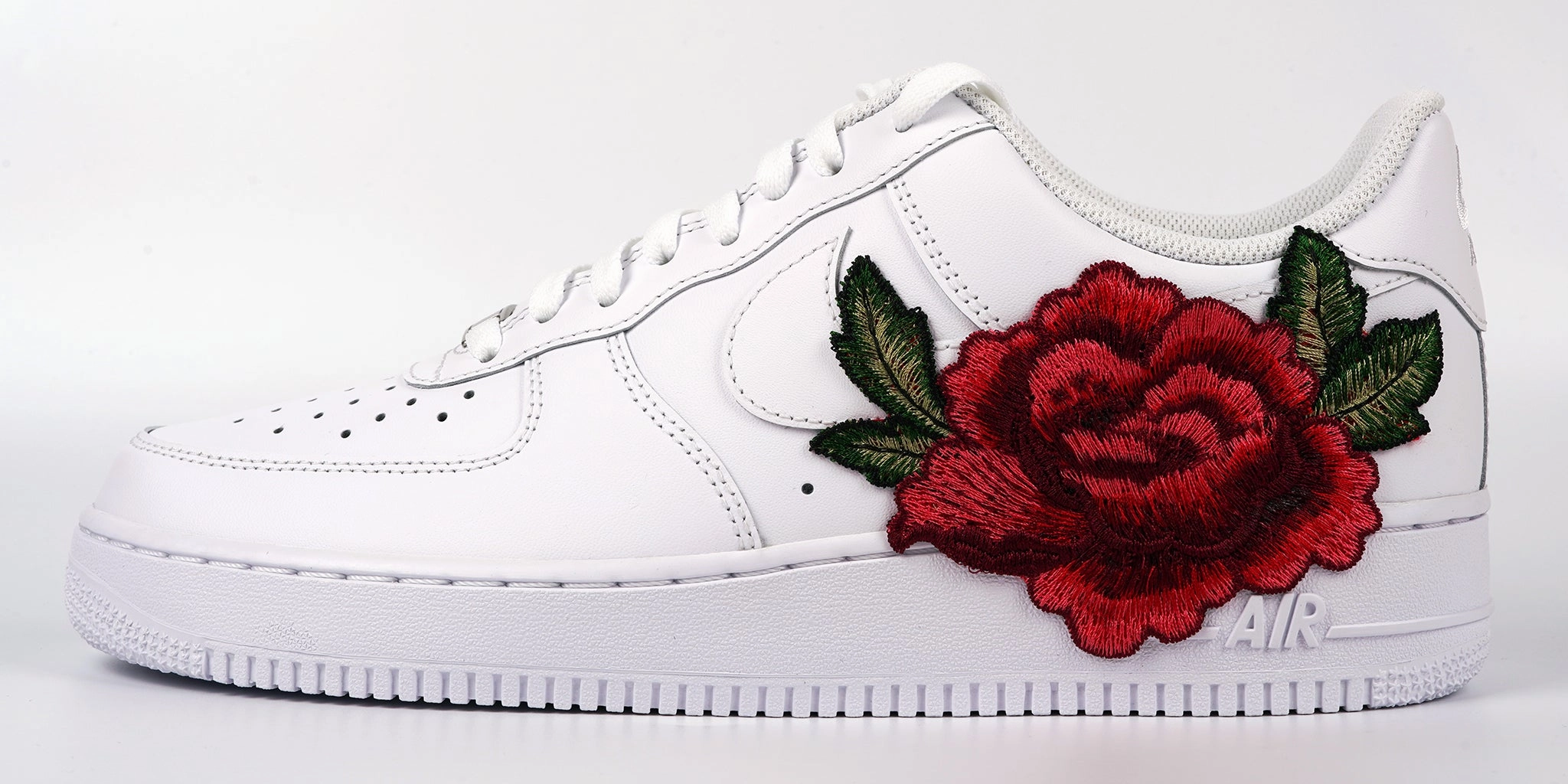 Air Force 1 Custom Low Red Rose Small Flower Floral White Custom Shoes Men Women & Kids All Sizes AF1 Sneakers Cactus Cool Reinforced toe