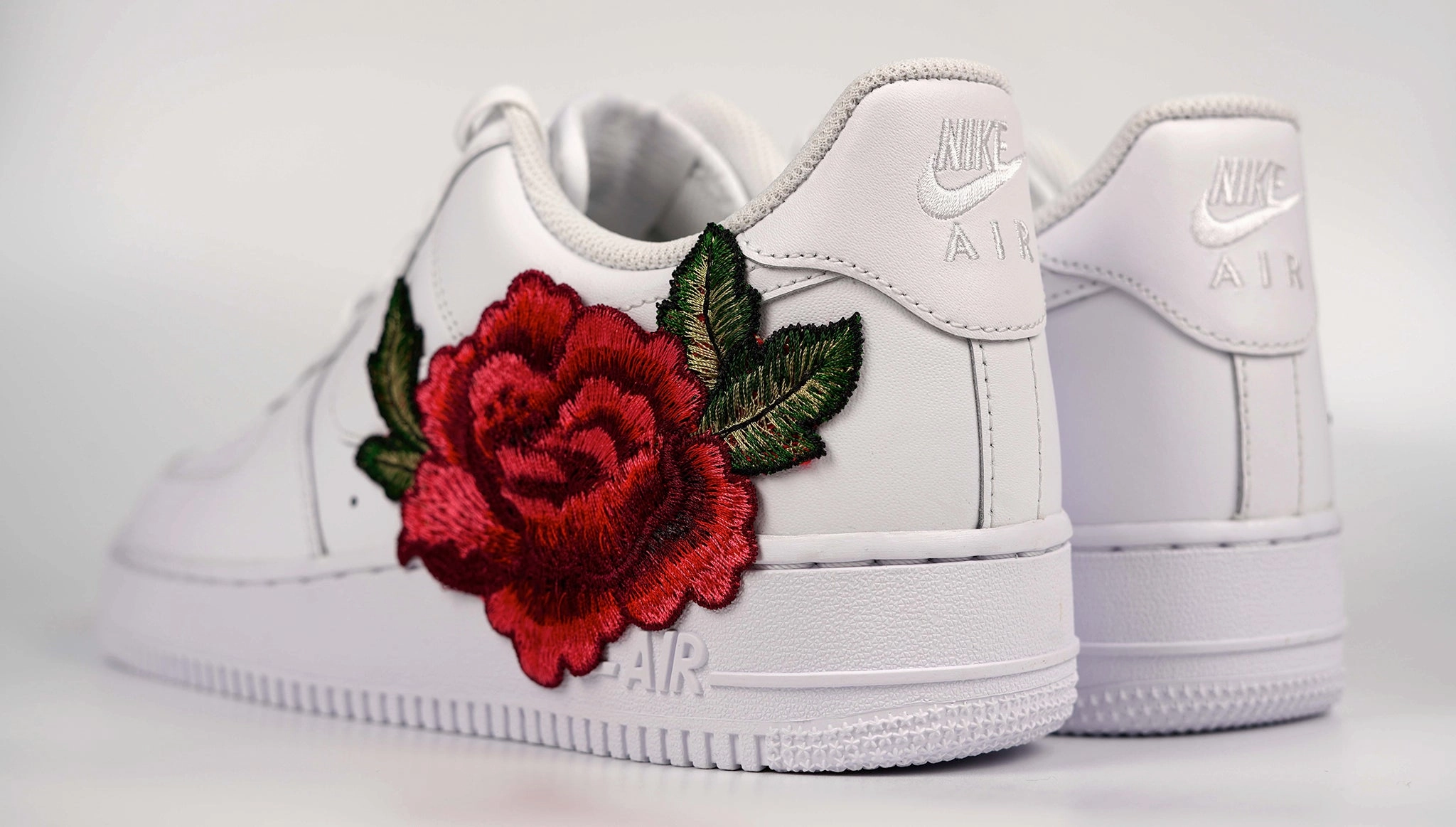 Air Force 1 Custom Low Red Rose Small Flower Floral White Custom Shoes Men Women & Kids All Sizes AF1 Sneakers Versatile Silk Feel