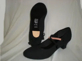 Rich Glow Synthetic 1.5" Lydia -- Canvas Ballroom Shoe -- Black