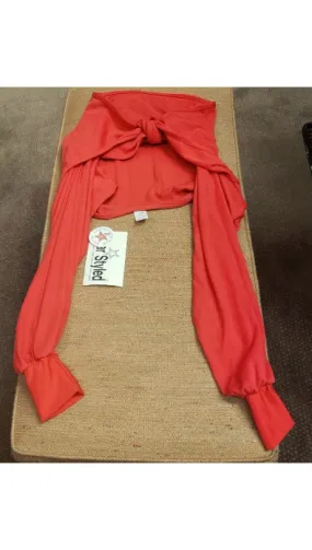 Path Free Molded Insole Lucia -- Women's Midriff Tie Top -- Red