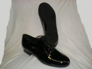 Norman -- Men's Standard Ballroom Oxford -- Black Patent Cool Pop Adjustable