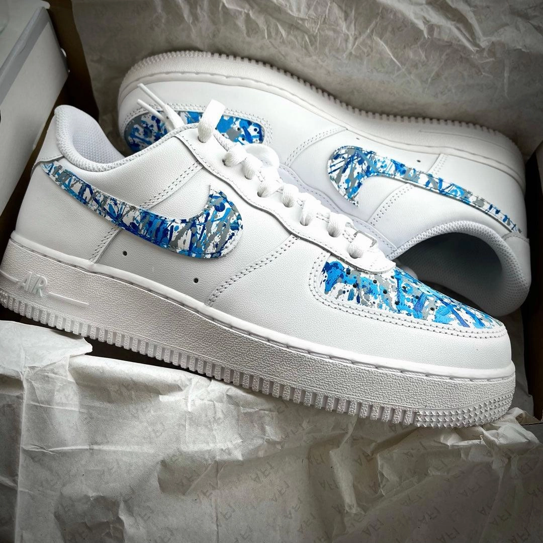 Comfort Strap Good Traction Custom Blue Rain Airforce 1
