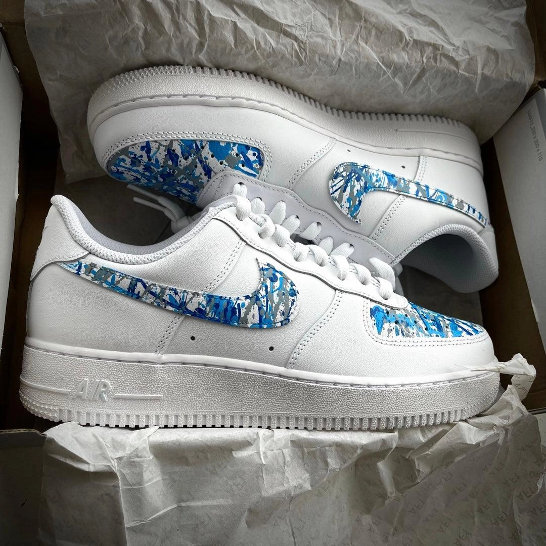 Fast Run Custom Blue Rain Airforce 1