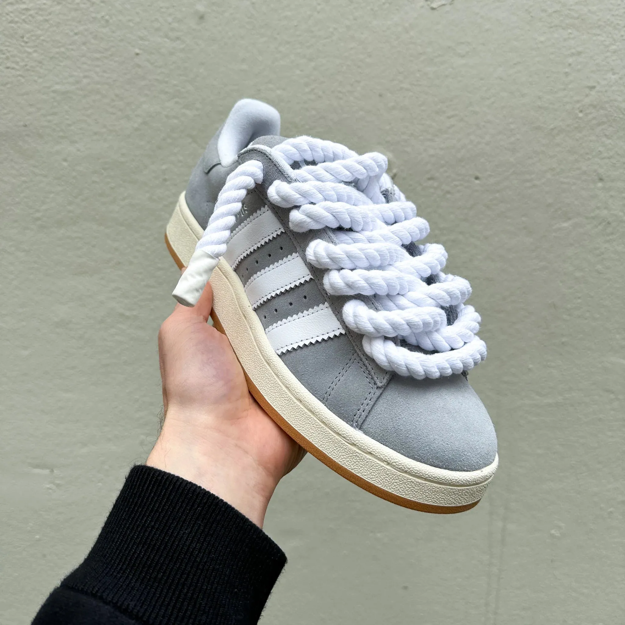 Court Grip Grip Hold Adidas Campus 00s Grey "Rope Laces" White