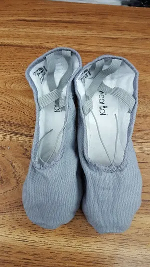 Nutcracker -- Canvas Split Sole Ballet -- Grey Skin Soft Comfortable Insole