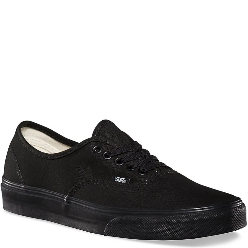 Vans Authentic in Black/Black Leather Touch Ankle Support