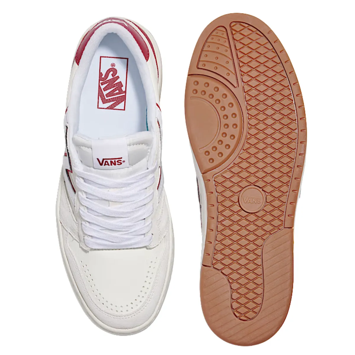 Vans Men's Lowland 2.0 in White/Red Arch Care