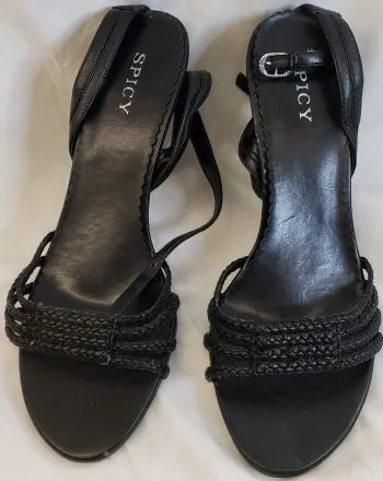 Easy Slip On Black Chic 4" Milani -- Women's High Heel Sandal --  Black